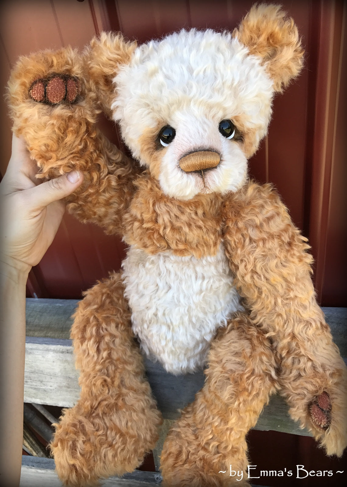 Toddler Bodhi Declan - 21in hand dyed MOHAIR Artist toddler style Panda Bear by Emmas Bears - OOAK