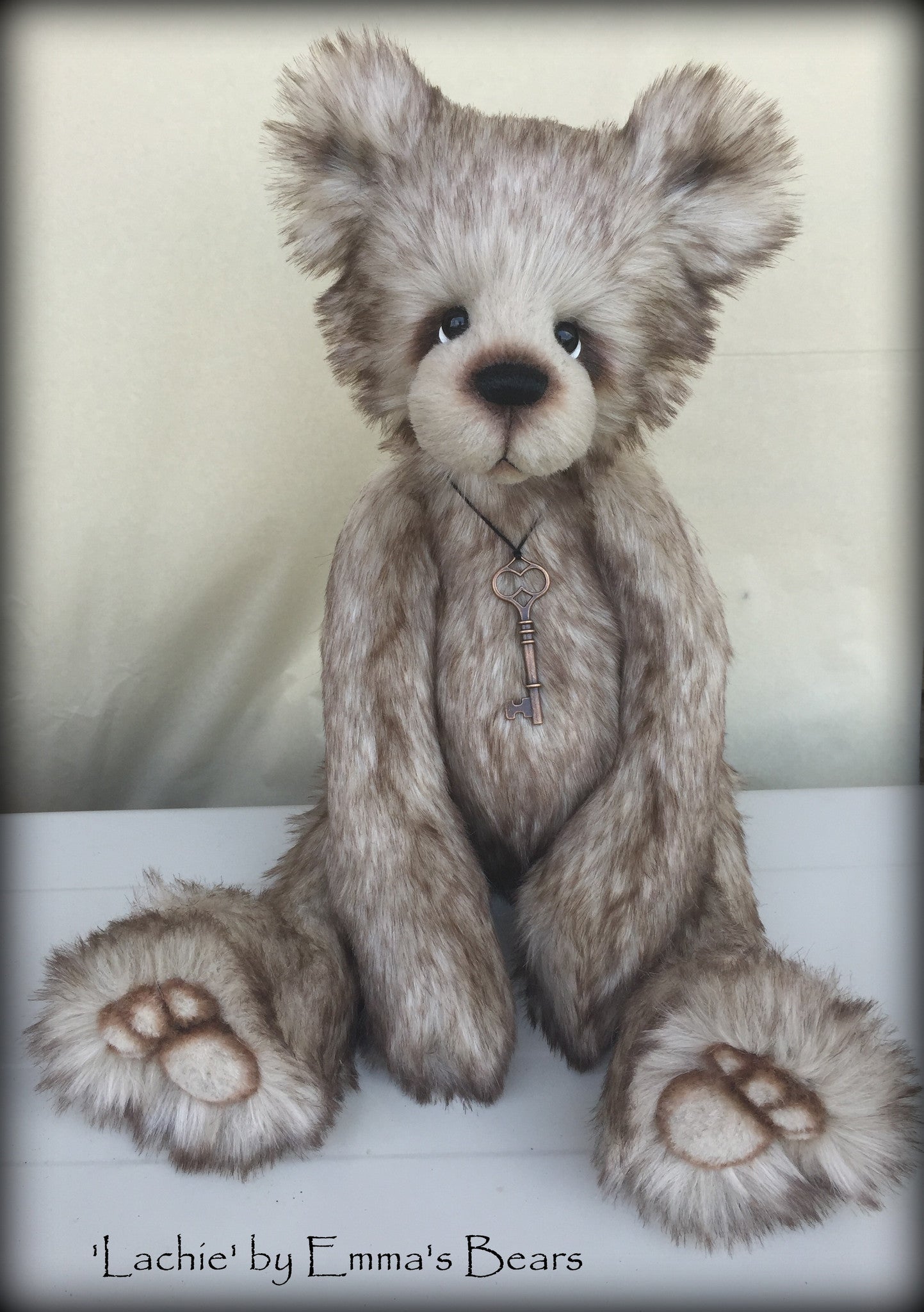 Lachie - 17" skinny faux fur bear by Emmas Bears - OOAK