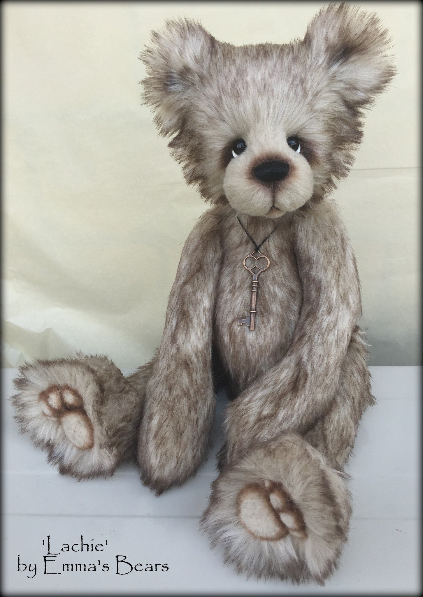 Lachie - 17" skinny faux fur bear by Emmas Bears - OOAK