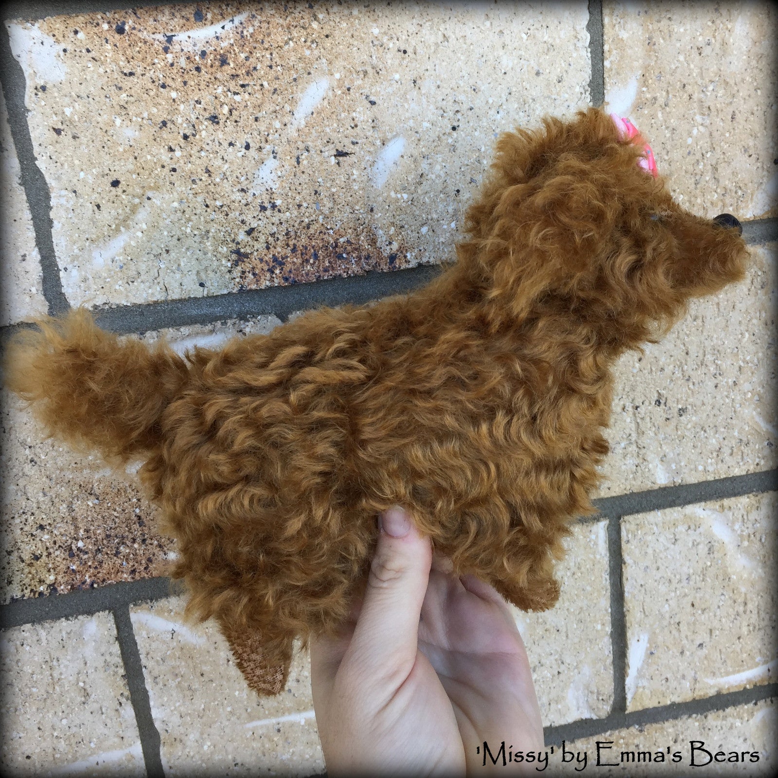 Missy Pup - 8IN mohair puppy soft sculpture by Emmas Bears - OOAK