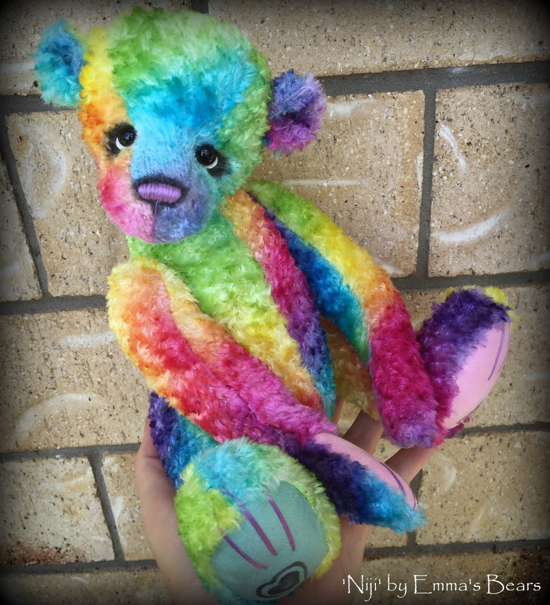 Curly Viscose - Hand Dyed Dark Rainbow - Fat 1/8m - FEB007