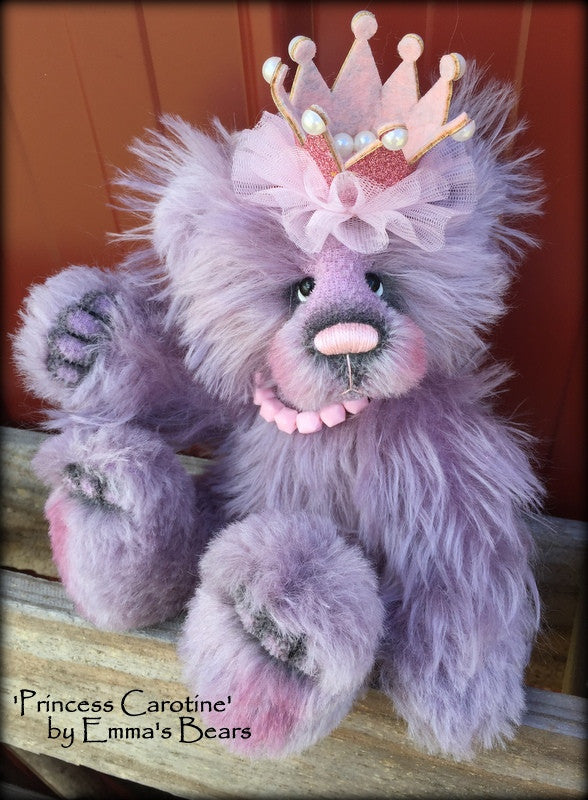 Princess Carotine - 12" hand dyed mohair bear by Emmas Bears - OOAK