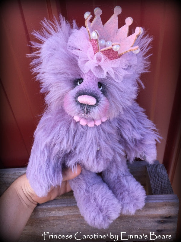 Princess Carotine - 12" hand dyed mohair bear by Emmas Bears - OOAK