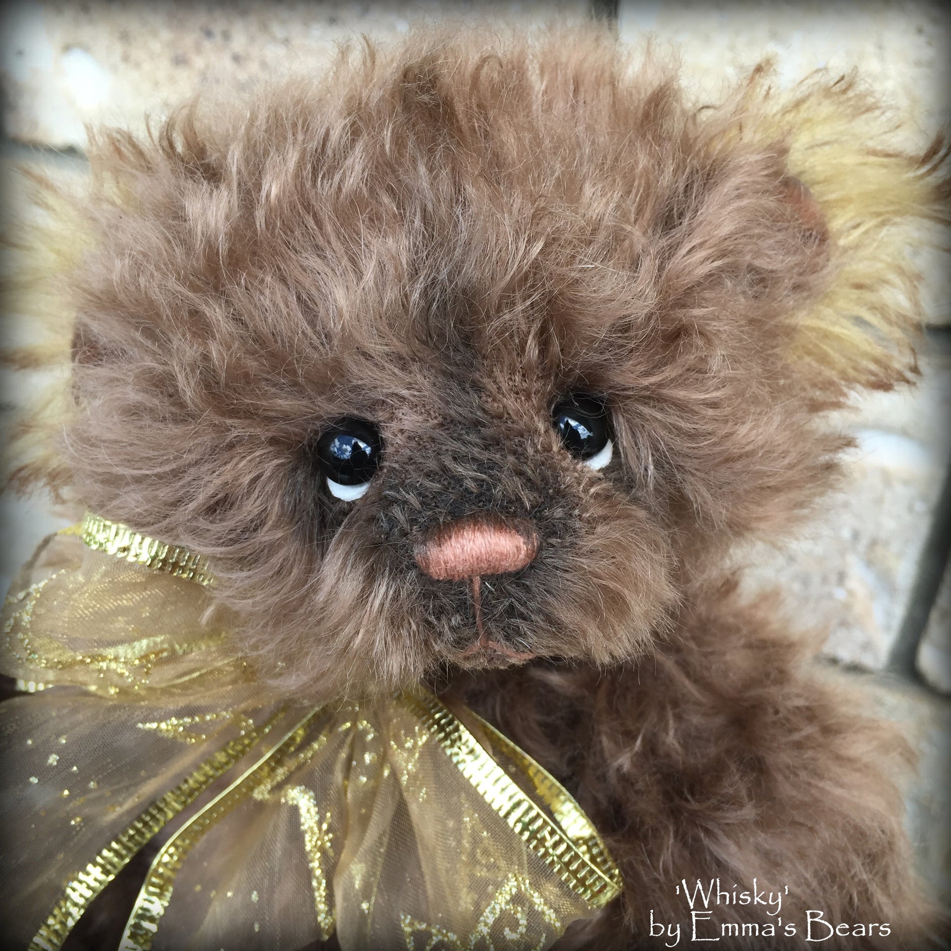 Whisky - 10" choc kid mohair bear by Emmas Bears - OOAK