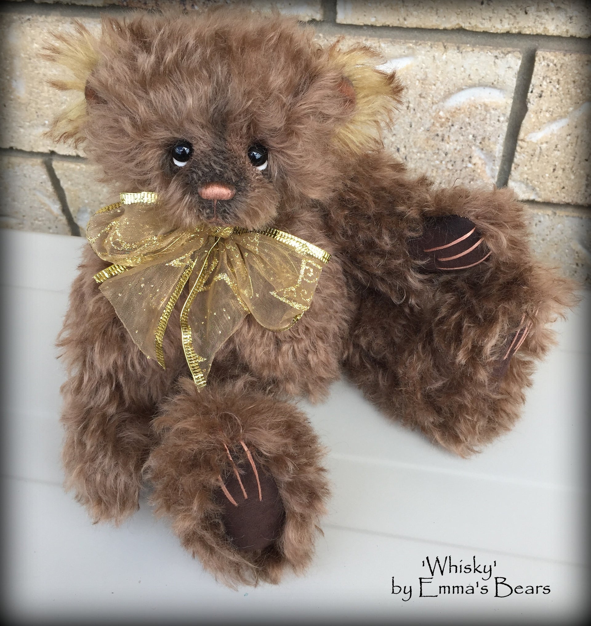Whisky - 10" choc kid mohair bear by Emmas Bears - OOAK