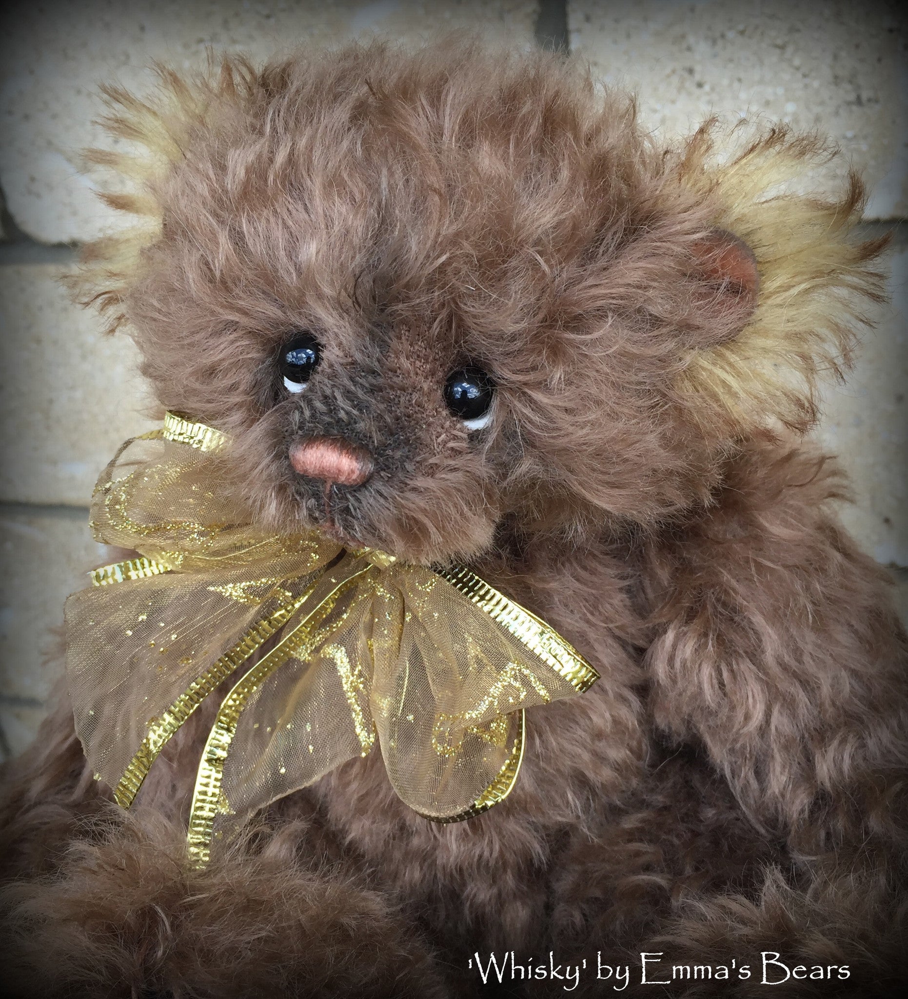 Whisky - 10" choc kid mohair bear by Emmas Bears - OOAK