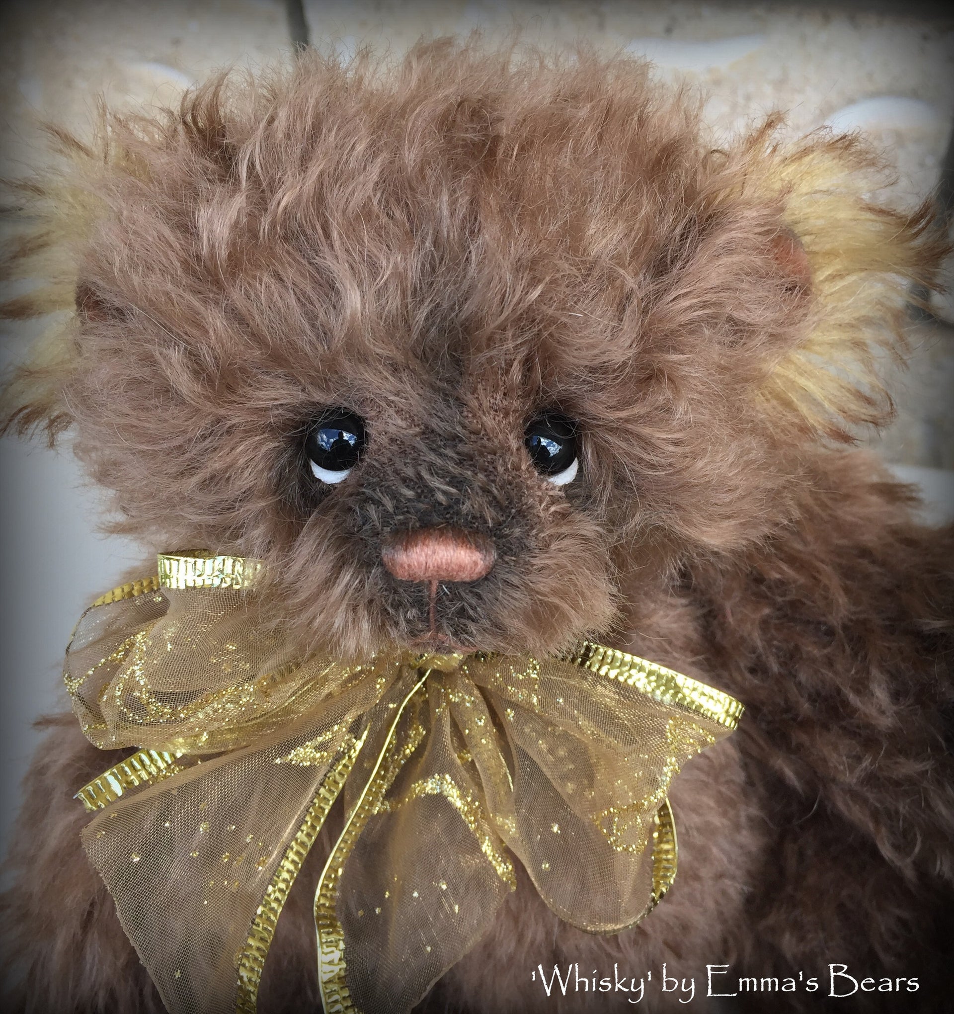 Whisky - 10" choc kid mohair bear by Emmas Bears - OOAK