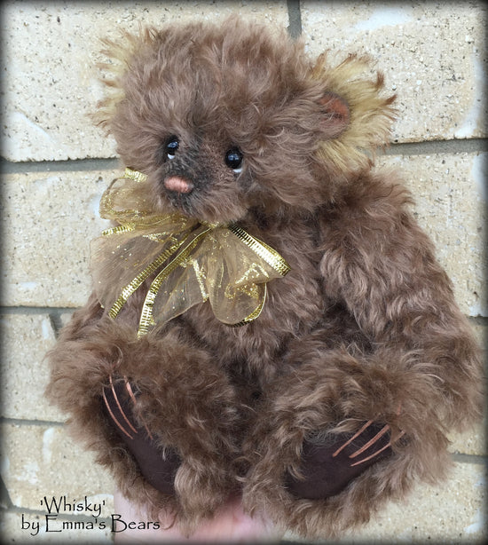 Whisky - 10" choc kid mohair bear by Emmas Bears - OOAK