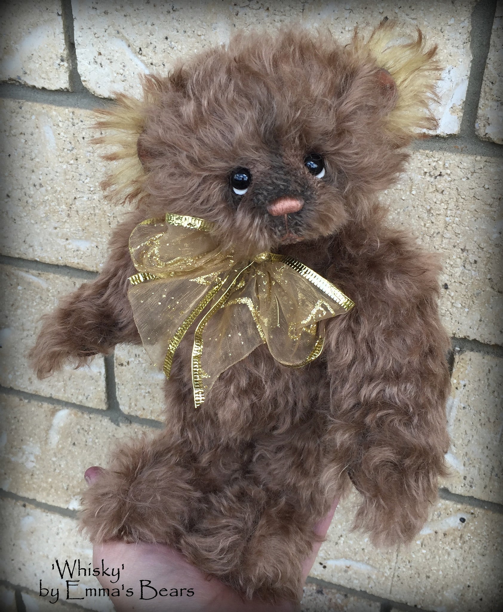 Whisky - 10" choc kid mohair bear by Emmas Bears - OOAK