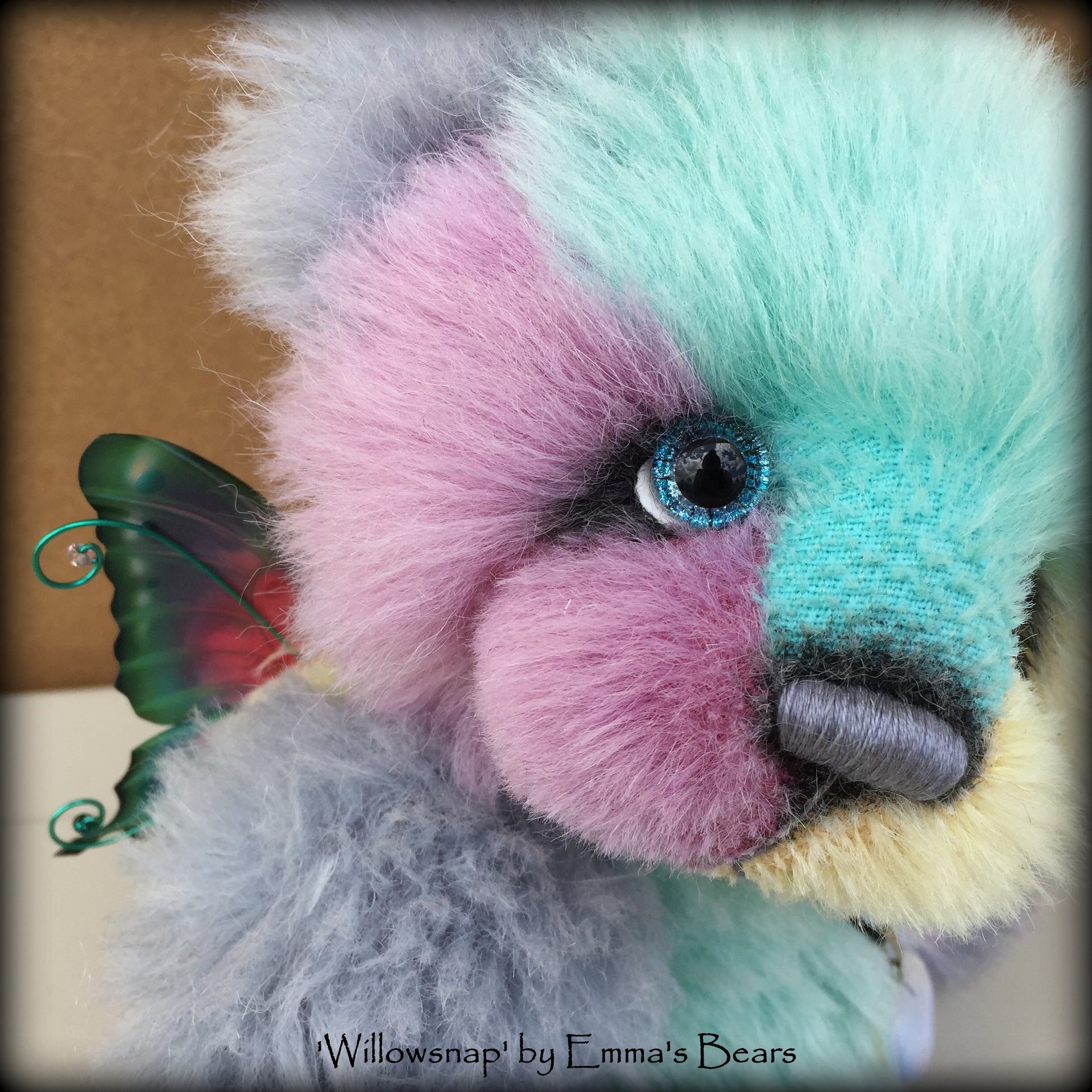 Willowsnap - 9IN hand dyed alpaca bear by Emmas Bears - OOAK